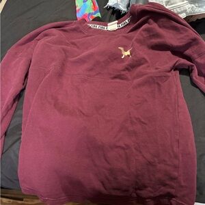 PINK Victoria's Secret Maroon Long Sleeve Tee